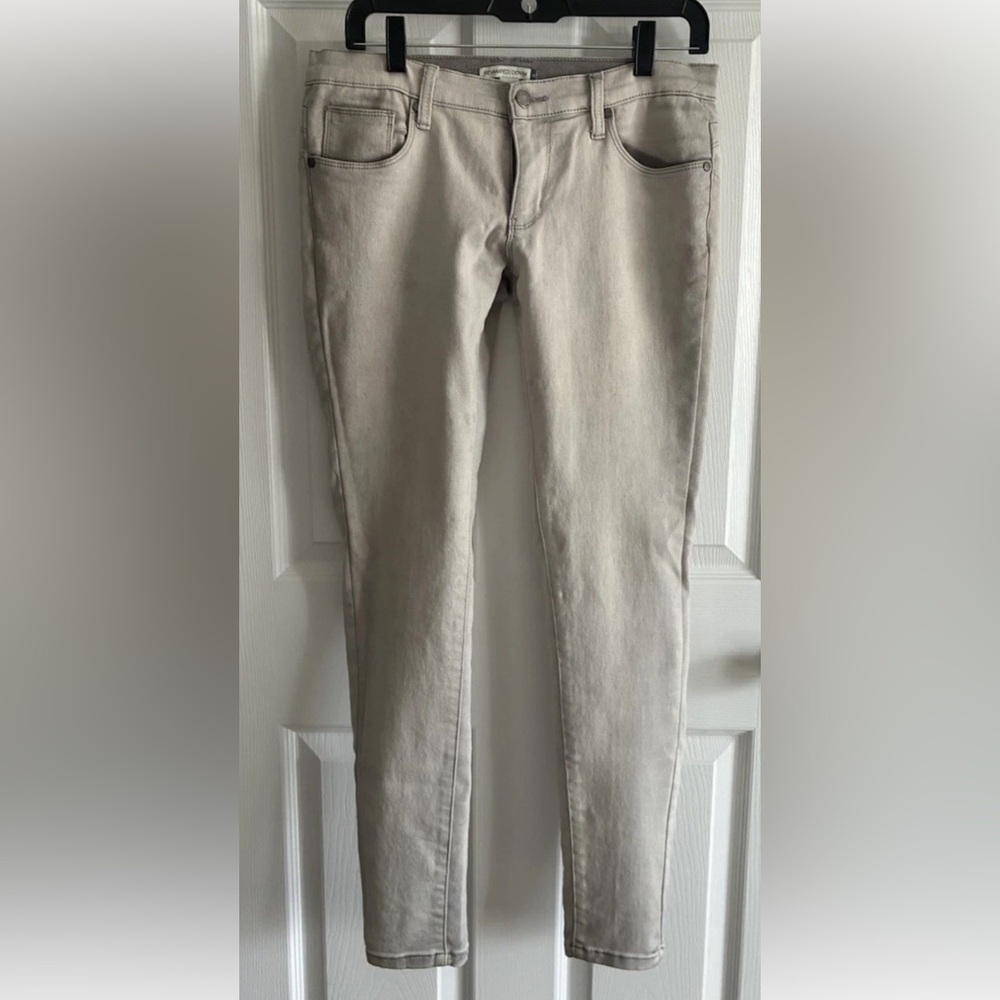 Revamped Denim Juniors  Long Pants Slim Fit Cotton Blend Beige Size11 Stretch